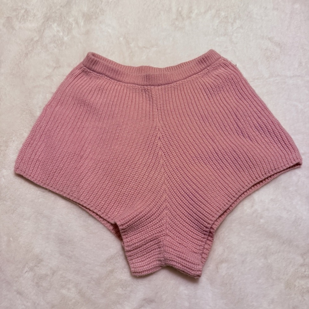 Sabo Skirt Pink Knit High Waisted Lounge Resort Wear Vacation Shorts XS